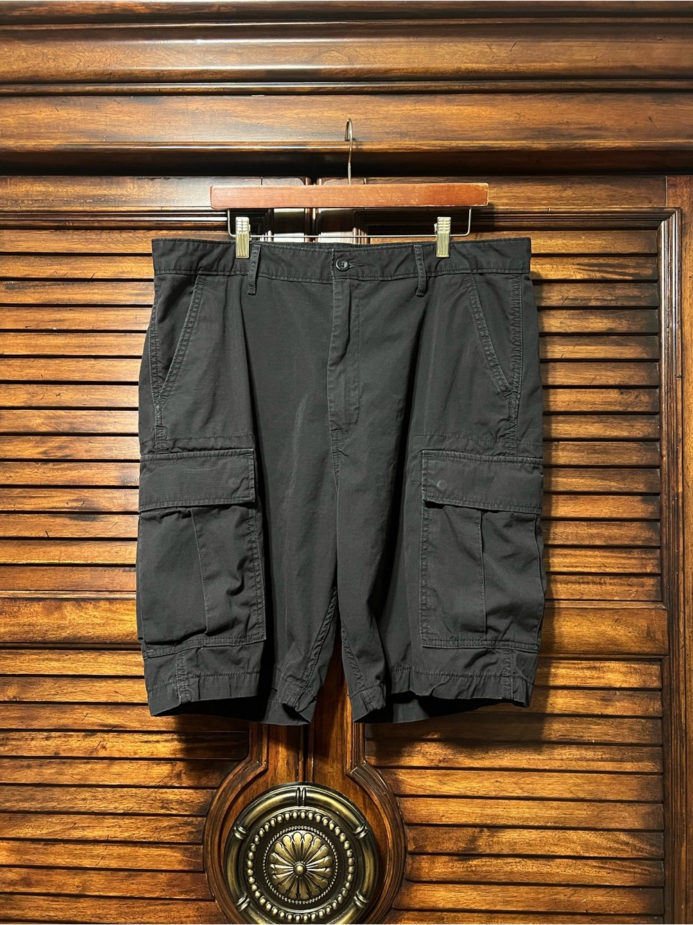 Levi’s Black Ripstop Cargo Shorts Utility Tactical Cotton‎ Waterless W38